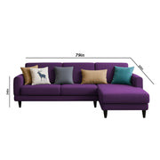 Aria RHS 4 Seater L Shape Sofa Set for Living Room (Purple) Premium Fabric Sofa Set