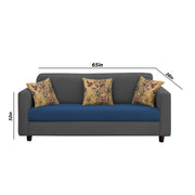 Lifestyle 3 Seater Sofa for Living Room (Black Colour Fabric)