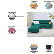 Lifestyle 4 Seater LHS L Shape Sofa Set for Living Room - (Pine Fabric) Premium Fabric Sofa Set