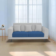 Casaliving Isabella 3 Seater Sofa Set for Living Room (Black Grey Colour Fabric) Premium Fabric Sofa