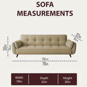 Francois 3 Seater Convertible Sofa Cum Bed for Living Room (Cream Fabric) Premium Fabric Sofa