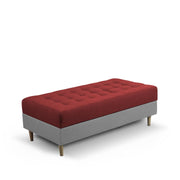 Ashton RHS 4 Seater L Shape Sofa Set with Center Table for Living Room (Maroon Grey Fabric) Premium Fabric Sofa