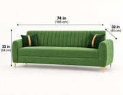 Casaliving Signaturemodel Velure 3 Seater Sofa Set | sued Velvet Fabric| 40D Foam + Zigzag Spring | 3-Yr Warranty (Black Colour)