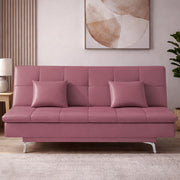 Danny 3 Seater Sofa Cum Bed Leatherette Fabric (Black) with Two Cushions Perfect for |Home Living |Office Room and Guest Room Premium Sofa