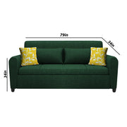 Garnet 3 Seater Sofa Set for Living Room (Green) Premium Fabric