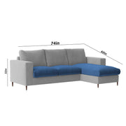 Charmi RHS 4 Seater L Shape Sofa Set for Living Room (Blue Grey Fabric) Premium Fabric Sofa