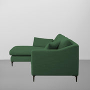 Cortina LHS 4 Seater L Shape Sofa Set for Living Room (Green Fabric) Premium Fabric Sofa