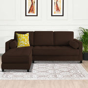 Sthone LHS 6 Seater L Shape Sofa Set for Living Room (Brown Fabric)