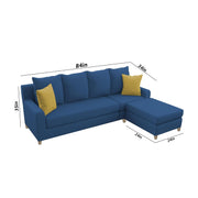 Jester 4 Seater Sofa Set with Center Table for Living Room (Blue Colour) Premium Fabric Sofa