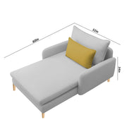 Vive 1 Seater Lounge Sofa for Living Room (Grey Colour) Premium Fabric Sofa