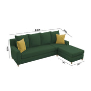 Jester 4 Seater Sofa Set with Center Table for Living Room (Green Colour) Premium Fabric Sofa