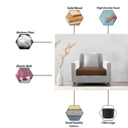 Garcia 1 Seater Sofa Set for Living Room (Brwon Grey - Colour) Premium Fabric Sofa Set