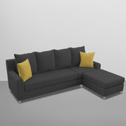 Jester 4 Seater Sofa Set with Center Table for Living Room (Black Colour) Premium Fabric Sofa