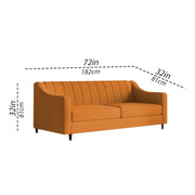 Mobius 3 Seater Sofa Set for Living Room (Orange Colour Sofa) Premium Fabric Sofa for Living Room