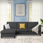Hanery 4 Seater L Shape Sofa Set for Living Room | Colour - Black