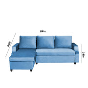 Asper LHS 4 Seater L Shape Sofa Set for Living Room (Turquise Fabric) Premium Fabric Sofa