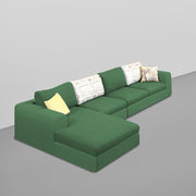 Badger LHS 6 Seater L Shape Sofa Set for Living Room (Black Fabric) Premium Fabric Sofa