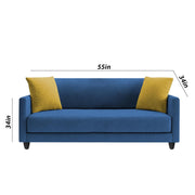 Casaliving Dominic 3 + 2 Seater Sofa Set for Living Room (Blue) Premium Fabric Sofa