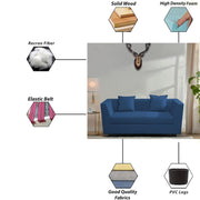 Casaliving Amida 2 Seater Sofa Set for Living Room (Blue Colour) Premium Fabric Sofa