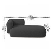 Casaliving Glacia Upholstered Indoor Chaise Lounge Chair 2 Seater Sofa Two Seater Sofa for Living Room Offices Hotels Bedroom (Black) Premium Boucle Fabric Sofa