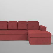 Elvi RHS 6 Seater L Shape Sofa Set for Living Room (Maroon Fabric) Premium Fabric Sofa