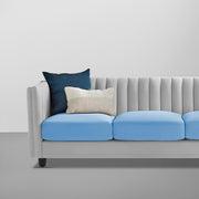 Martine 3 Seater Sofa Set for Living Room (Turquise Grey Fabric) | Premium Fabric Sofa