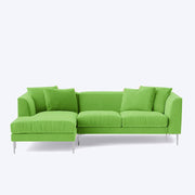 Vesco LHS 4 Seater L Shape Sofa Set for Living Room (Light Green) Premium Fabric Sofa