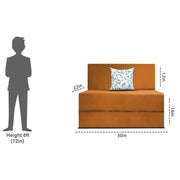 Mapron 1 Seater Sofa Cum Bed with 1 Cushions for Living Room (Black Fabric) Premium Fabric Sofa 2.5x6 Feet