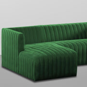 Rowan LHS 4 Seater L Shape Sofa Set for Living Room (Green Fabric) Premium Fabric Sofa