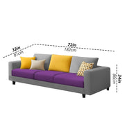Minta 3 Seater Sofa Set for Living Room (Purple Grey Colour Fabric) Premium Fabric Sofa