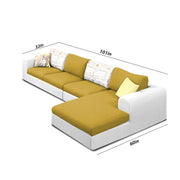 Badger LHS 6 Seater L Shape Sofa Set for Living Room (Black Fabric) Premium Fabric Sofa