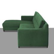 Fracher LHS 4 Seater L Shape Sofa Set for Living Room (Green Fabric) Premium Fabric Sofa