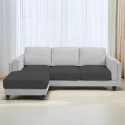 Casaliving Logan RHS 4 Seater L Shape Sofa Set for Living Room (Blue Black Fabric) Premium Fabric Sofa