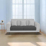 Casaliving Isabella 3 Seater Sofa Set for Living Room (Black Grey Colour Fabric) Premium Fabric Sofa