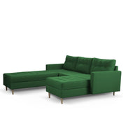 Ashton RHS 4 Seater L Shape Sofa Set with Center Table for Living Room (Green Fabric) Premium Fabric Sofa