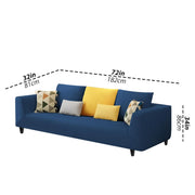 Casaliving Margreta 3 Seater Sofa Set for Living Room (Blue Colour Fabric) Premium Fabric Sofa