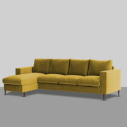 Charmi LHS 6 Seater L Shape Sofa Set for Living Room (Yellow Fabric) Premium Fabric Sofa