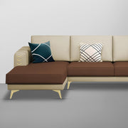 Falco LHS 4 Seater L Shape Sofa Set for Living Room (Cream Brown Fabric) Premium Fabric Sofa