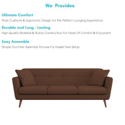Letty 3 Seater Sofa Set for Living Room (Brown Colour) Premium Fabric Sofa