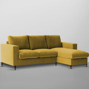 Charmi RHS 4 Seater L Shape Sofa Set for Living Room (Yellow Fabric) Premium Fabric Sofa