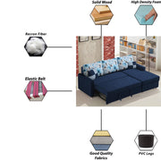 Rolando 4 Seater Sofa Cum Bed for Living Room (Cream Black) Premium Fabric Sofa