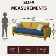 Casaliving Amara 3 Seater Sofa Set for Living Room (Black Maroon Colour Fabric) Premium Fabric Sofa