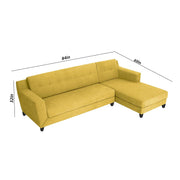 Fracher RHS 4 Seater L Shape Sofa Set for Living Room (Yellow Fabric) Premium Fabric Sofa