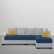 Inclair RHS 6 Seater L Shape Sofa Set for Living Room (Blue Grey Fabric) Premium Fabric Sofa