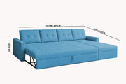Casaliving Treshta 6 Seater LHS L - Shape Pull-Out Sofa Cum Bed Sofa for Living Room (Dark Grey Fabric Color) Premium Fabric Sofa Set for Living Room Sofa Cum Bed