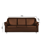 Scott 3 Seater Sofa Set for Living Room (Brown Fabric) Premium Fabric Sofa