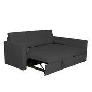 Megan RHS 4 Seater L Shaped Sofa Cum Bed for Living Room (Black Fabric) Premium Fabric Sofa