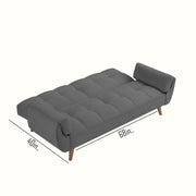 Francois 3 Seater Convertible Sofa Cum Bed for Living Room (Dark Grey Fabric) Premium Fabric Sofa