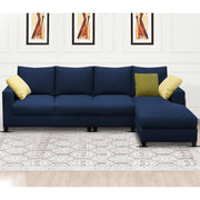 Rihan 6 Seater L Shape Sofa Set Living Room (Blue Fabric) Right Side Sofa