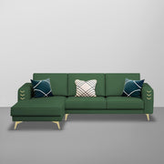 Falco LHS 4 Seater L Shape Sofa Set for Living Room (Green Fabric) Premium Fabric Sofa